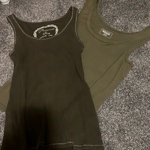 Two Green Vintage Tank Tops